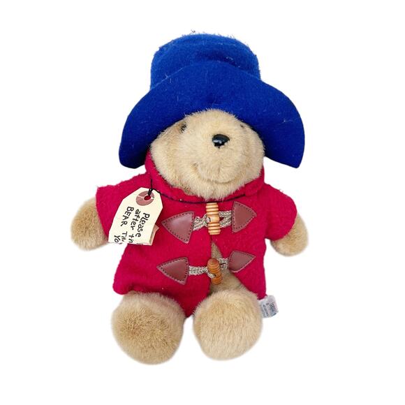Vintage 1988 Eden Paddington Bear Red Coat Plush - Picture 1 of 4